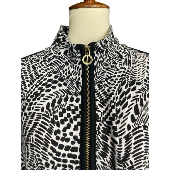 Jones of New York Zip Up Cardigan Women Size 2X Black and White Pattern Casual - Picture 11 of 14
